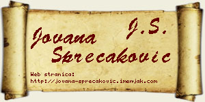 Jovana Sprečaković vizit kartica